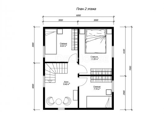 ДБ213 - планировка 2 этажа