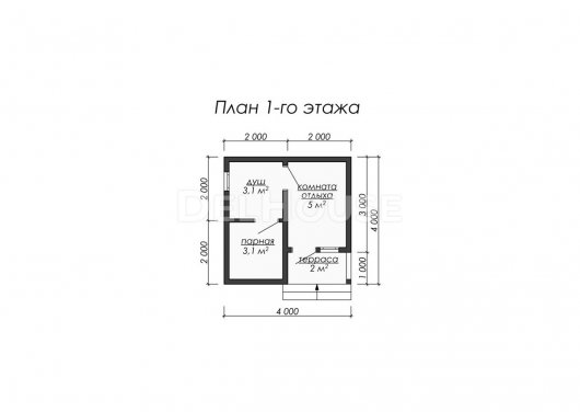 Проект ББ004 - планировка 1 этажа