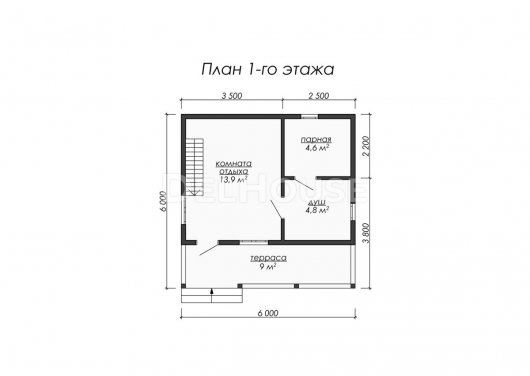 Проект ББ007 - планировка 1 этажа
