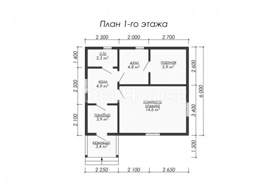 Проект ББ011 - планировка 1 этажа