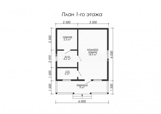 Проект ББ014 - планировка 1 этажа