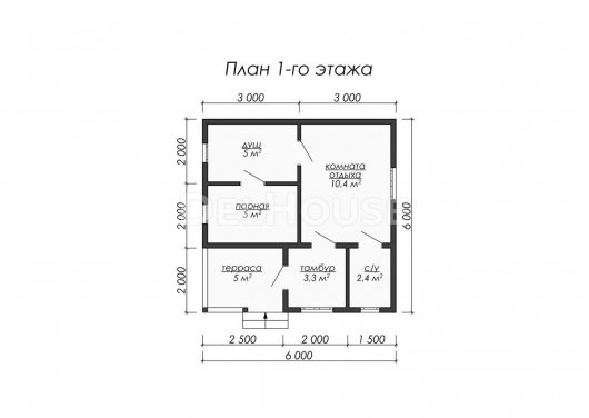 Проект ББ015 - планировка 1 этажа