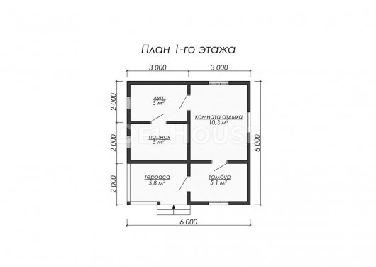 Проект ББ016 - планировка 1 этажа