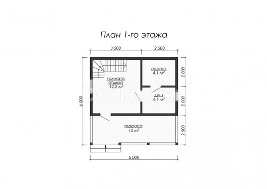 Проект ББ019 - планировка 1 этажа