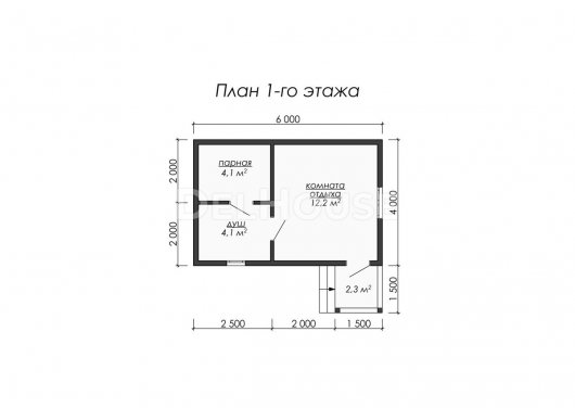 Проект ББ020 - планировка 1 этажа