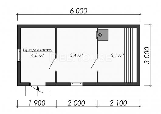 Проект ББ024 - планировка 1 этажа