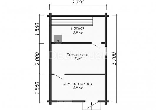 Проект ББ027 - планировка 1 этажа