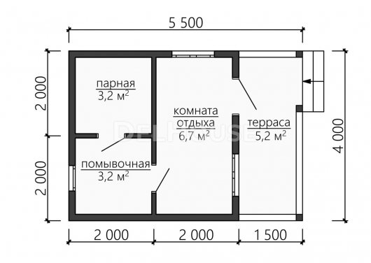 Проект ББ034 - планировка 1 этажа