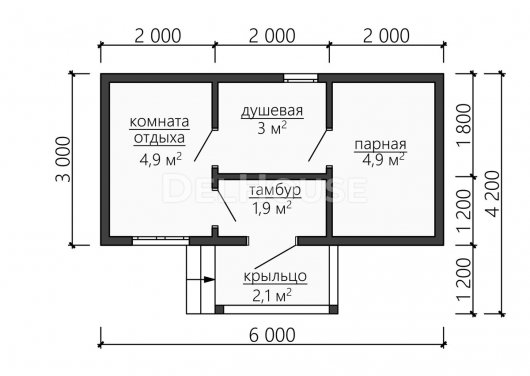 Проект ББ042 - планировка 1 этажа