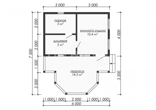 Проект ББ045 - планировка 1 этажа