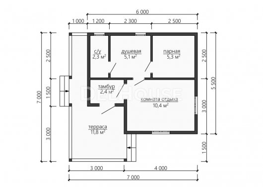Проект ББ046 - планировка 1 этажа