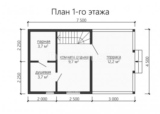 Проект ББ048 - планировка 1 этажа