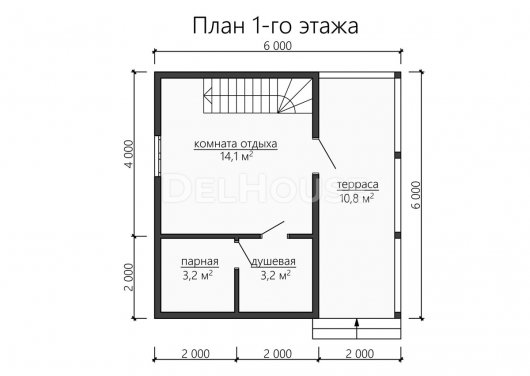 Проект ББ051 - планировка 1 этажа