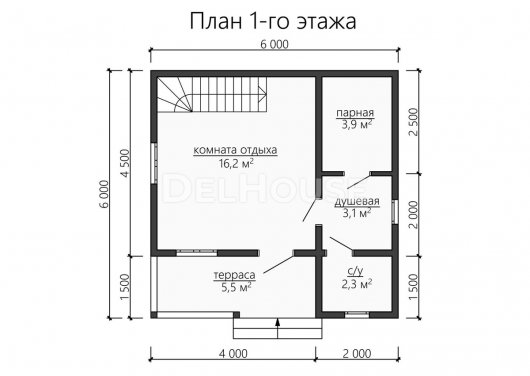 Проект ББ053 - планировка 1 этажа