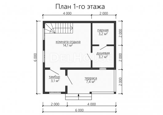 Проект ББ054 - планировка 1 этажа