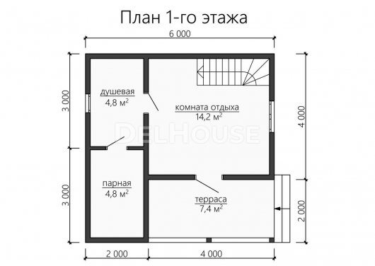 Проект ББ056 - планировка 1 этажа