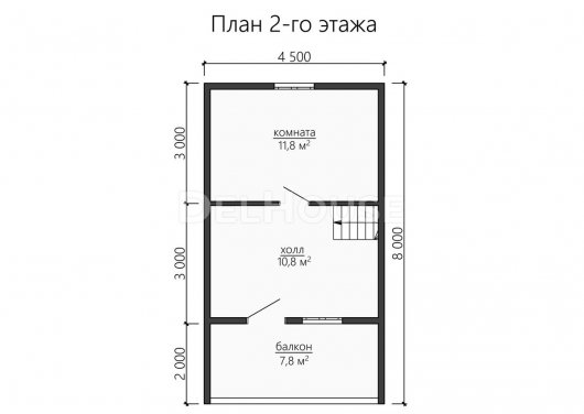 Проект ББ060 - планировка 2 этажа