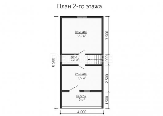 Проект ББ061 - планировка 2 этажа