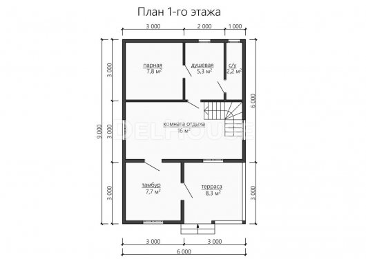 Проект ББ062 - планировка 1 этажа