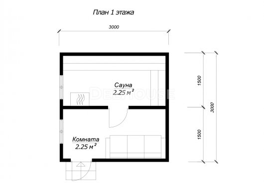 ББ072 - планировка 1 этажа