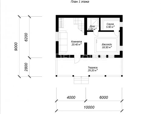 БГ002 - планировка 1 этажа