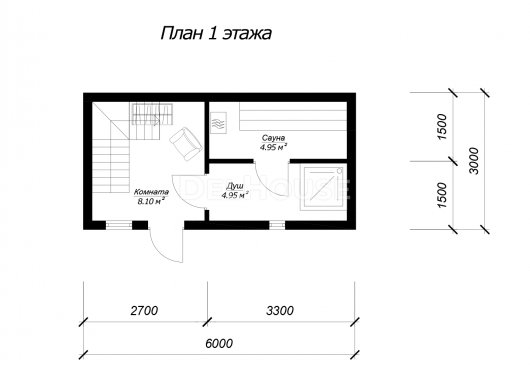 БГ005 - планировка 1 этажа