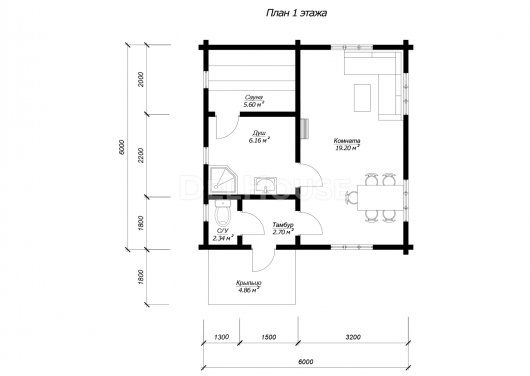 БКБ003 - планировка 1 этажа
