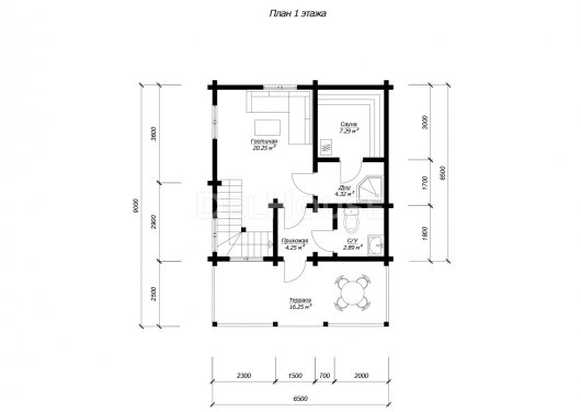 БКБ005 - планировка 1 этажа