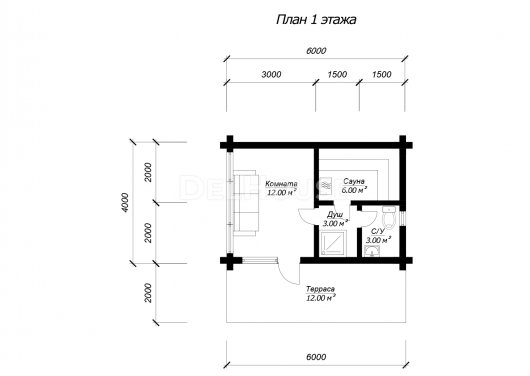 БКБ012 - планировка 1 этажа
