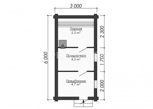 Проект БО009 - планировка 1 этажа