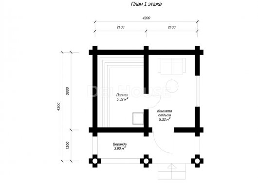 БО023 - планировка 1 этажа