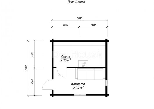 БО025 - планировка 1 этажа