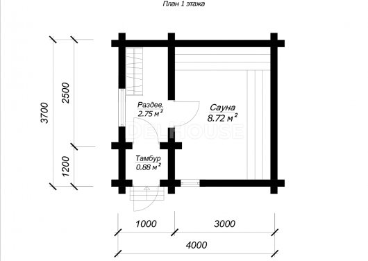 БО028 - планировка 1 этажа