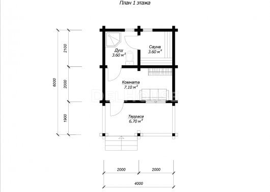 БО032 - планировка 1 этажа