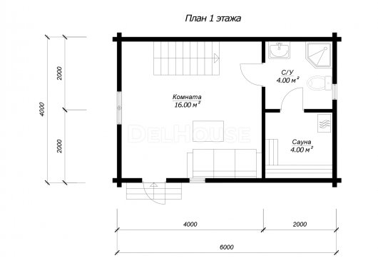 БО037 - планировка 1 этажа