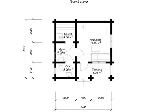 БО038 - планировка 1 этажа