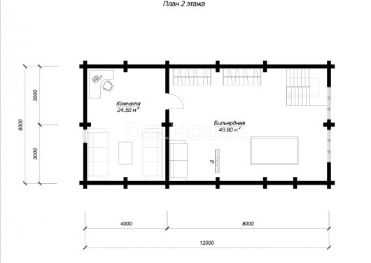 БО040 - планировка 2 этажа