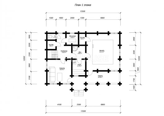 БО042 - планировка 1 этажа