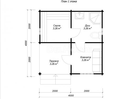 БО045 - планировка 1 этажа