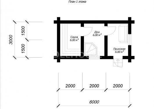 БО046 - планировка 1 этажа