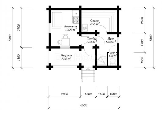 БО052- планировка 1 этажа
