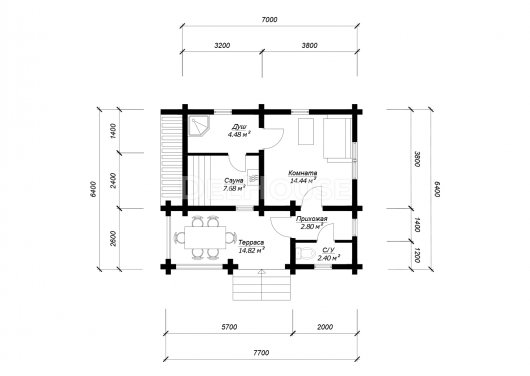 БО055 - планировка 1 этажа