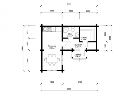 БО056 - планировка 1 этажа