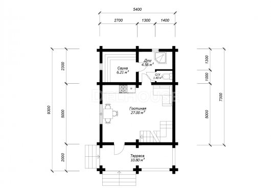БО057 - планировка 1 этажа