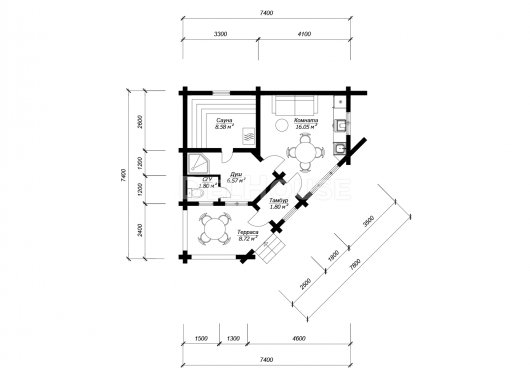 БО059 - планировка 1 этажа