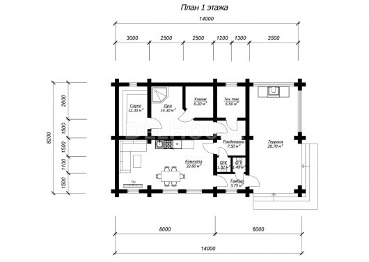 БО062 - планировка 1 этажа