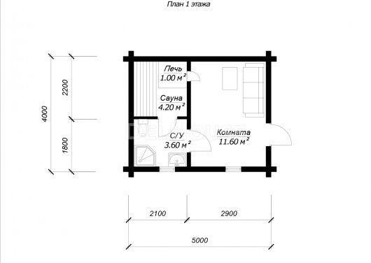 БО063 - планировка 1 этажа