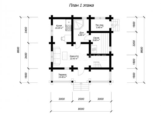 БО064 - планировка 1 этажа