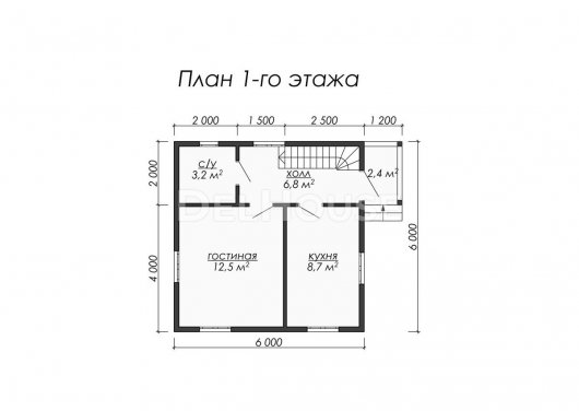 Проект ДБ004 - планировка 1 этажа