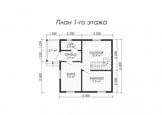 Проект ДБ006 - планировка 1 этажа